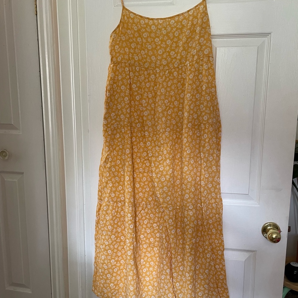 Reformation Yellow Floral Dress